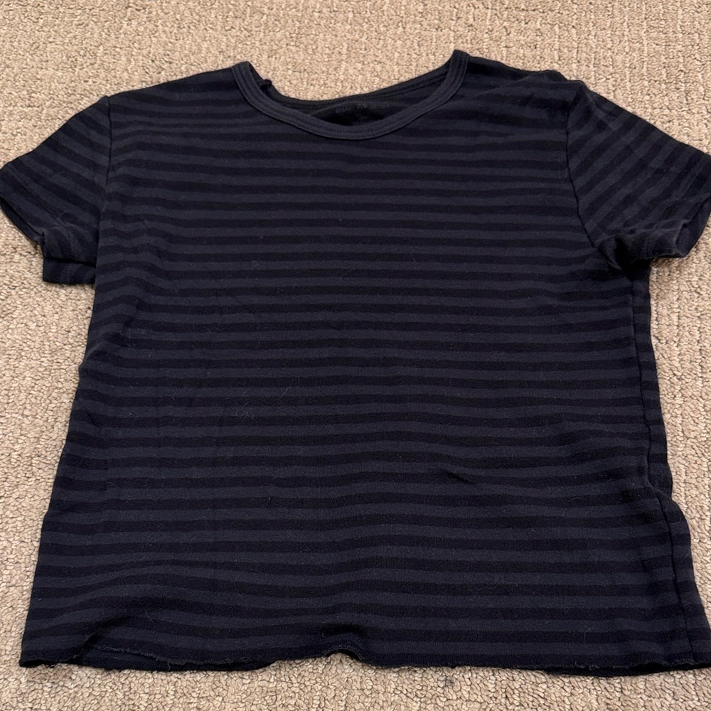 Brandy Melville Navy Striped Kids Tee